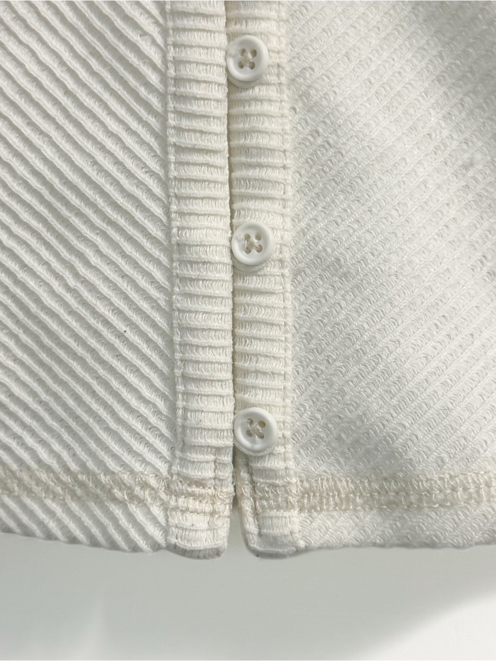 Urban Outfitters Ribbed Button Front Cropped Tank Top Cream Medium - Picture 4 of 16